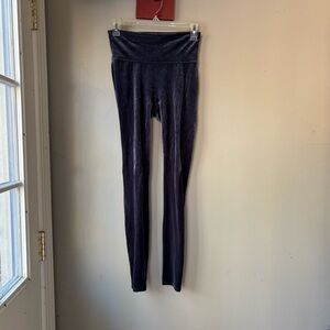 SPANX High Rise Navy Blue Velvet Leggings S